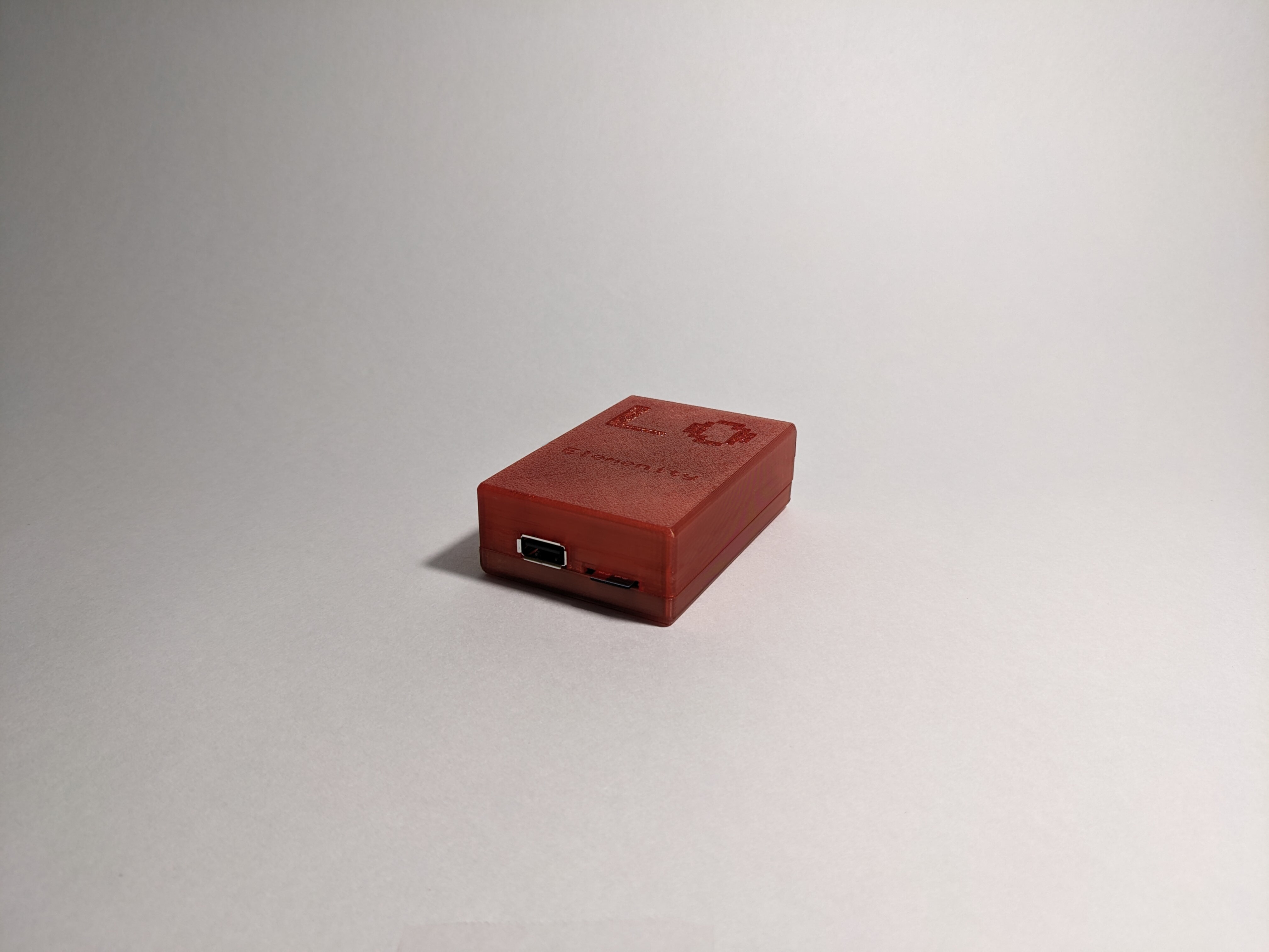 Elemenity retro video game console
        on a white background.